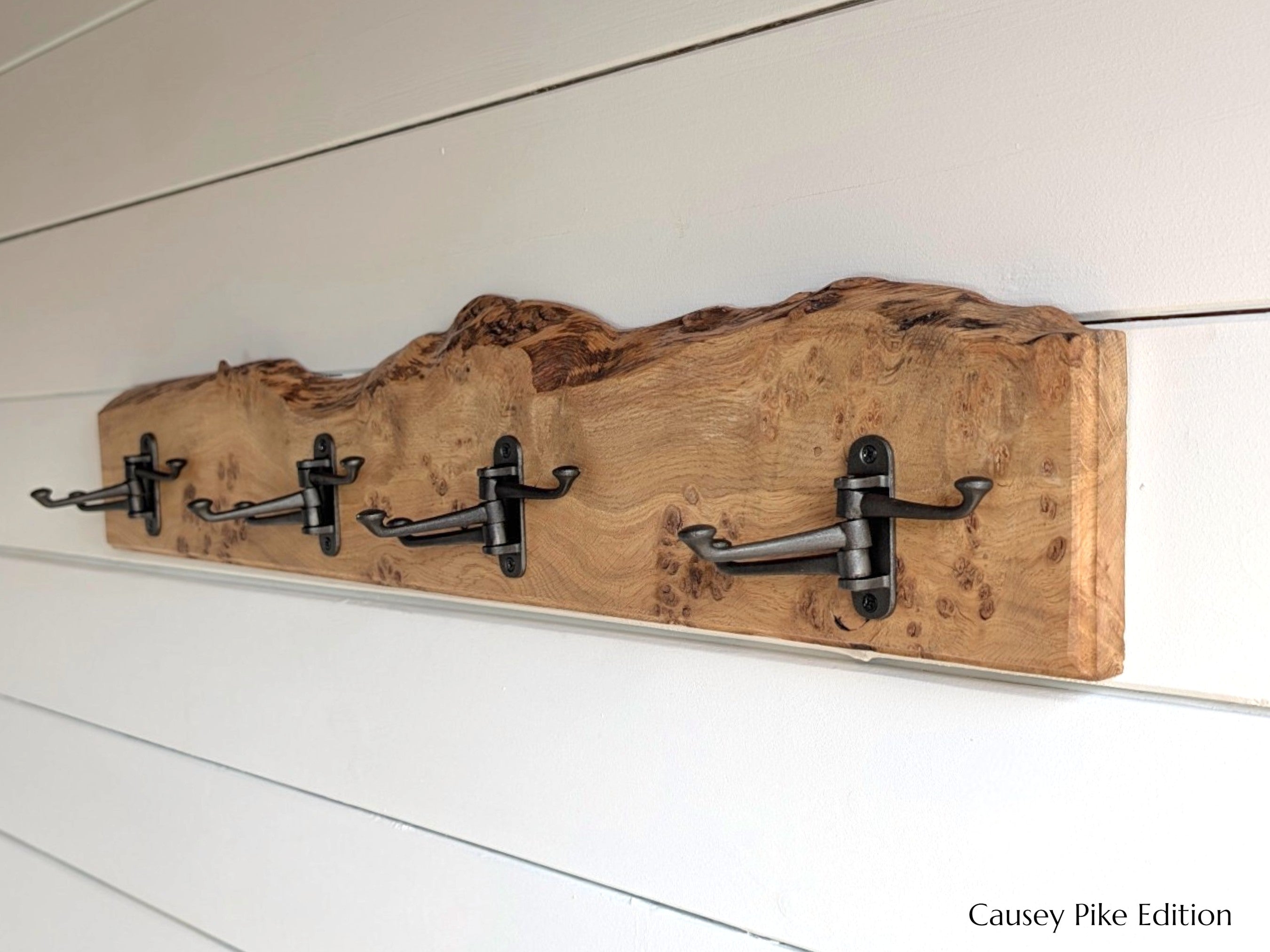 Causey Pike Edition - Live Edge Pippy Oak Coat Rack
