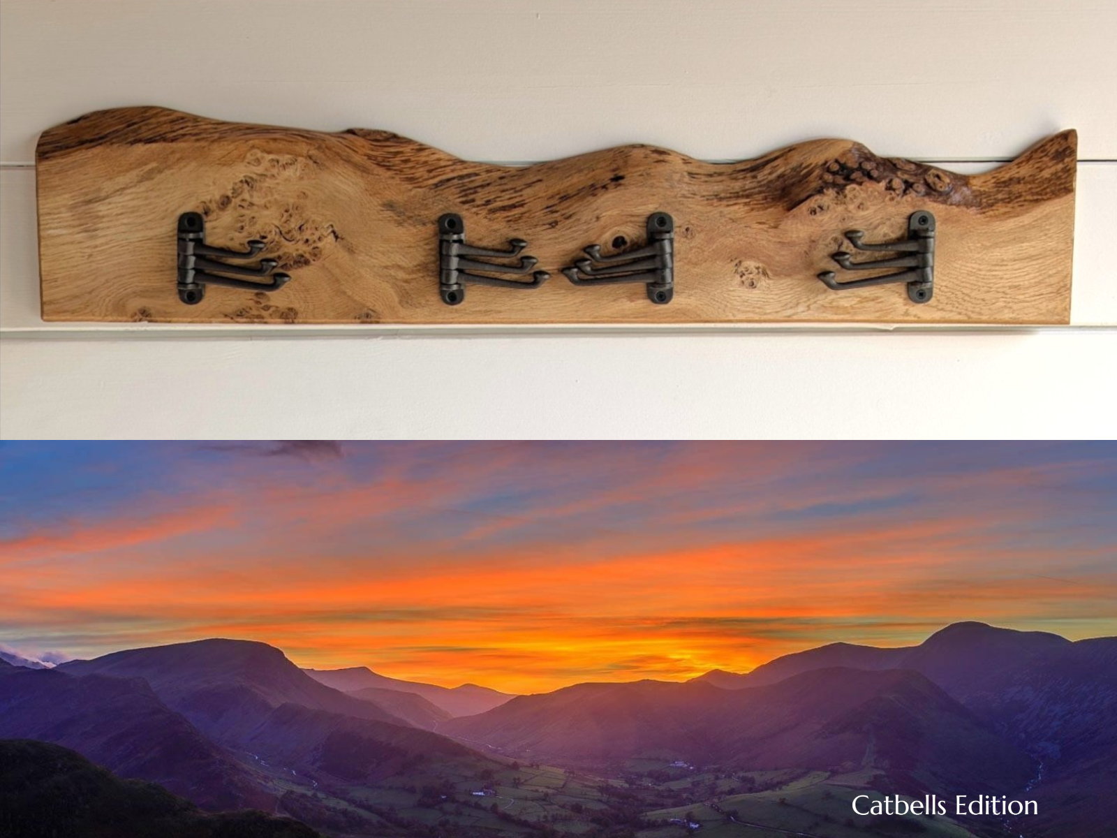 Catbells Edition - Live Edge Pippy Oak Coat Rack