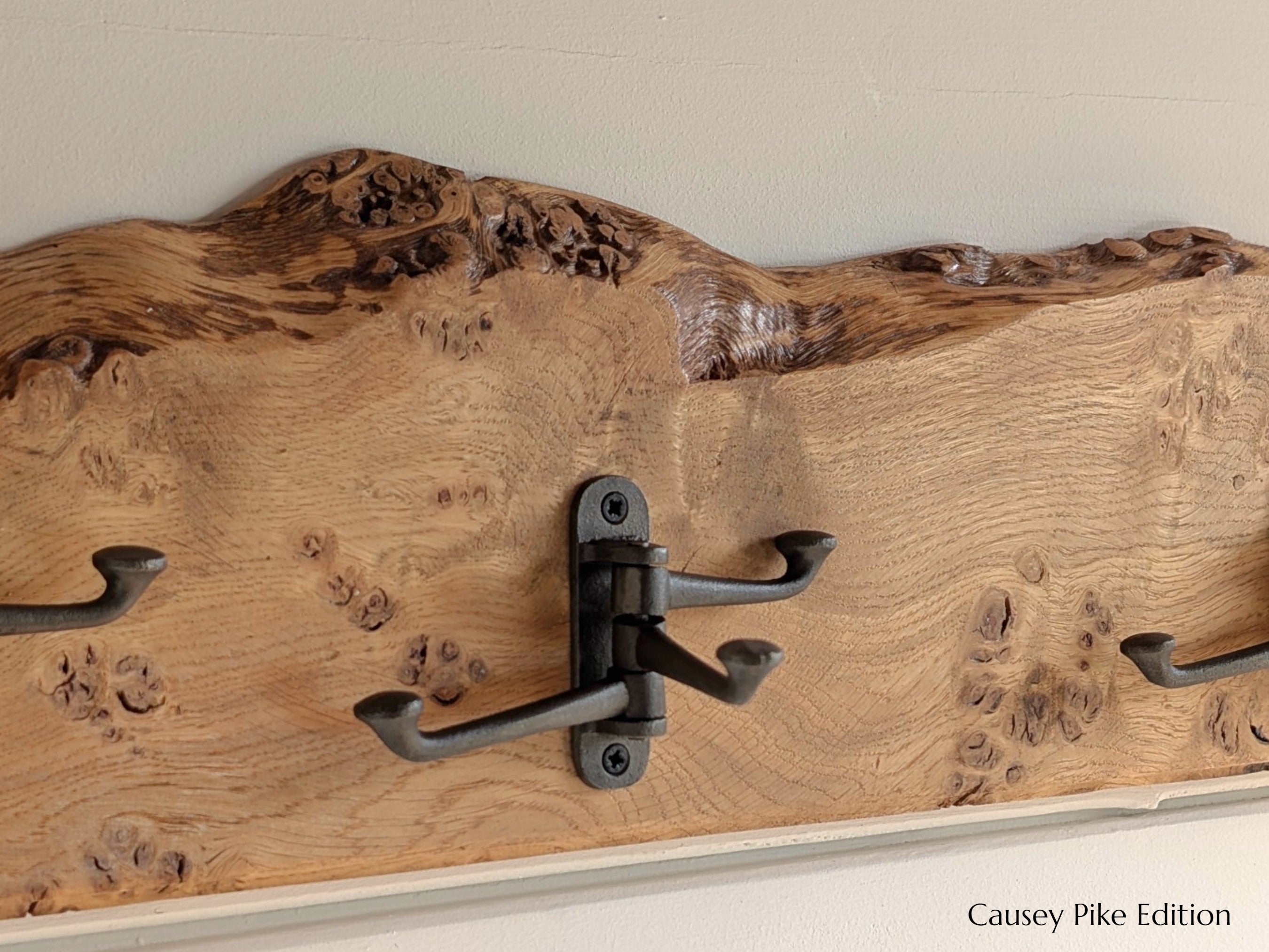 Causey Pike Edition - Live Edge Pippy Oak Coat Rack