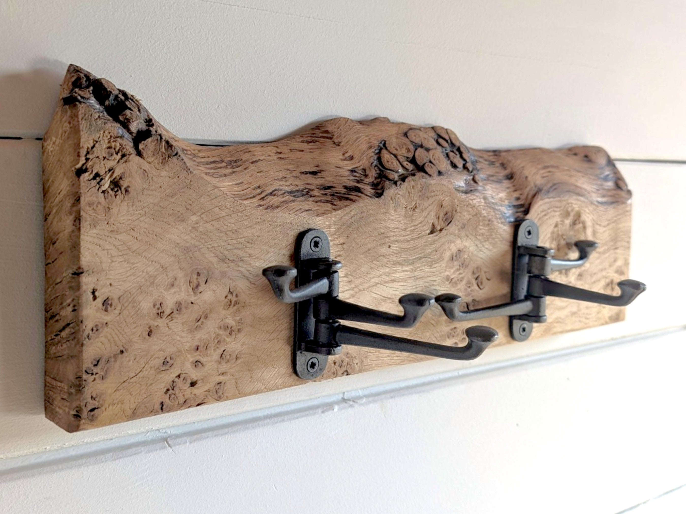 Hallin Edition - Live Edge Pippy Oak Coat Rack